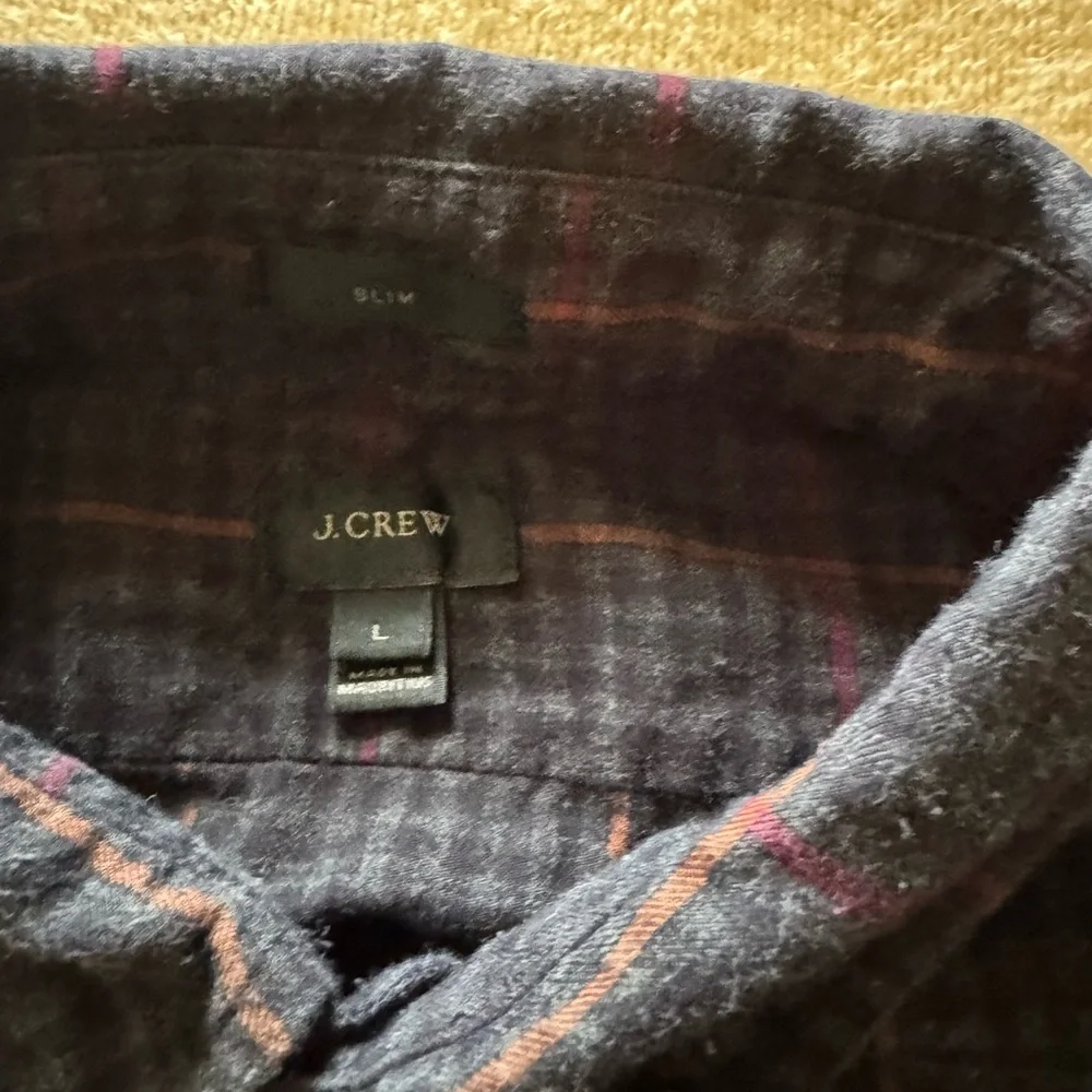 J. Crew Navy and Red Plaid Button Down Shirt